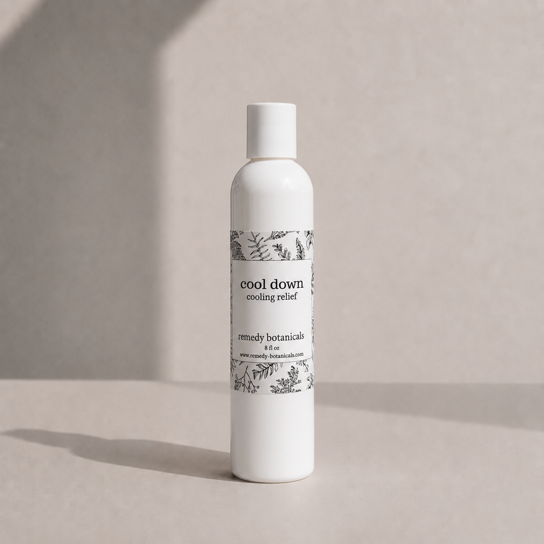 Cooling Relief stands against a softly lit beige background